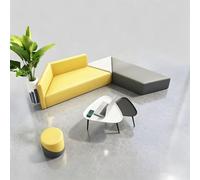 KIBONCY Multi-Angle Triangular Lobby Sofa, Freely Combined Geometric Office Waiting Sectional Couch, Waterproof Scratch Proof PU Leather Seat for Kids Room