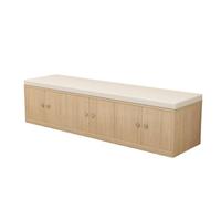 KIBONCY Multi-Functional Storage Bench Cabinet, Cushioned Seat Shoe Changing Hidden for Home Entrance Bedroom(A,1.8m)