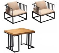 KIBONCY Nouveau canapé de Meubles en Fer de Style Chinois, Ensemble de Table et de chaises commerciales, Table de Meubles de réception et de négociation for Restaurant et hôtel(J)