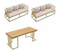 KIBONCY Nouveau canapé de Meubles en Fer de Style Chinois, Ensemble de Table et de chaises commerciales, Table de Meubles de réception et de négociation for Restaurant et hôtel(M)