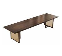 KIBONCY Nouvel Ensemble Table et chaises de Style Chinois, Table à thé Kung Fu en Bois Massif d'inspiration Zen for Le Bureau, Grande Dalle en Bois for préparer Le thé(220 * 80 * 75cm)