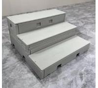 KIBONCY Nouvelle scène de Chorale en Plastique à 3 Niveaux Rabattable Mobile for Salle de e Musique Scolaire(E)
