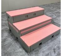 KIBONCY Nouvelle scène de Chorale en Plastique à 3 Niveaux Rabattable Mobile for Salle de e Musique Scolaire(B)