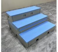 KIBONCY Nouvelle scène de Chorale en Plastique à 3 Niveaux Rabattable Mobile for Salle de e Musique Scolaire(A)