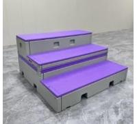 KIBONCY Nouvelle scène de Chorale en Plastique à 3 Niveaux Rabattable Mobile for Salle de e Musique Scolaire(H)