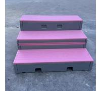 KIBONCY Nouvelle scène de Chorale en Plastique PE for Les écoles, Nouvelles marches Mobiles Pliables, marches de Danse Mobiles à Trois Niveaux for Salle de e Musique Scolaire(Pink)