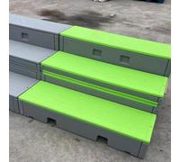 KIBONCY Nouvelle scène de Chorale en Plastique PE for Les écoles, Nouvelles marches Mobiles Pliables, marches de Danse Mobiles à Trois Niveaux for Salle de e Musique Scolaire(Light Green)