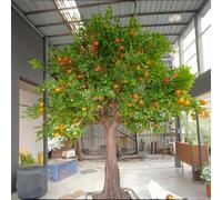 KIBONCY Oranger Artificiel, Arbre fruitier avec variétés d'orange, beauté Durable, décoration intérieure pour Salle à Manger, Assemblage Facile, sans Entretien(C)