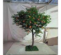 KIBONCY Oranger Artificiel, Arbre fruitier simulé pour la décoration intérieure et extérieure, Assemblage Facile et sans Entretien(G)