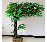 KIBONCY Oranger simulé, Arbre fruitier Orange, oranger, Nombril, Feuille d'oranger à Sucre, Grande décoration d'arbre Artificiel pour Centre Commercial et hôtel(E)