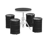 KIBONCY Ottoman avec Ensemble de Table de Rangement, Seau en Fer rembourré en Cuir, Repose-Pieds en métal créatif for Affaires, Bar, café, Centre Commercial(I)