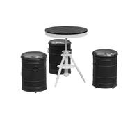 KIBONCY Ottoman avec Ensemble de Table de Rangement, Seau en Fer rembourré en Cuir, Repose-Pieds en métal créatif for Affaires, Bar, café, Centre Commercial(H)