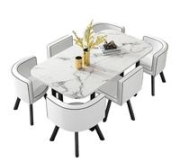 KIBONCY Oval Dining Table and 6 Chairs Set,Luxury for Large Spaces Modular & Metal Legs - Ideal for Open-Concept Living(C)