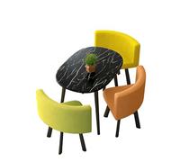 KIBONCY Oval Faux Marble Dining Set, Upholstered Chairs for Small Spaces Stain-Resistant Upholstery, Table for Family Rooms(G)