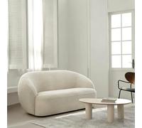 KIBONCY Oversized Curved Shaped Upholstered Modular Sectional Sofa,Mid Century Modern Living Room,oveseat for Bedroom,Office,Apartment(B,115x96x76cm)