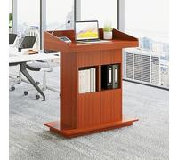 KIBONCY Podium de pupitre de Salle de Classe avec Rangement, Bureau d'enseignant en Bois for Salle de conférence, Support de Parole Portable for la Formation(A,80 * 50 * 112cm)