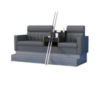 KIBONCY Professional Billiard Room Seating Set, Ergonomic Backrest Sofa Chair with Drink Holder, Heavy-Duty PU Leather Spectator Couch for Pool Hall(B)