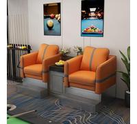 KIBONCY PU Leather Billiard Spectator Sofa, 2/3/4 Seater Pool Hall Viewing Chair with Built-in Side Table, Lounge Couch for Commercial Club(A)