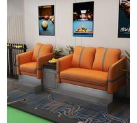 KIBONCY PU Leather Billiard Spectator Sofa, 2/3/4 Seater Pool Hall Viewing Chair with Built-in Side Table, Lounge Couch for Commercial Club(B)