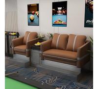 KIBONCY PU Leather Billiard Spectator Sofa, 2/3/4 Seater Pool Hall Viewing Chair with Built-in Side Table, Lounge Couch for Commercial Club(D)
