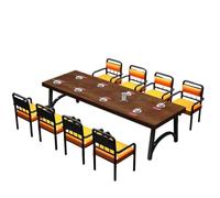 KIBONCY PU Leather Restaurant Table Set, Square with Metal Frame, Comfortable Padded Chairs for Cafe, Bistro, and Commercial Use(M)