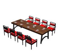 KIBONCY PU Leather Restaurant Table Set, Square with Metal Frame, Comfortable Padded Chairs for Cafe, Bistro, and Commercial Use(L)