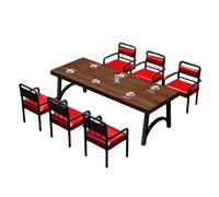 KIBONCY PU Leather Restaurant Table Set, Square with Metal Frame, Comfortable Padded Chairs for Cafe, Bistro, and Commercial Use(I)
