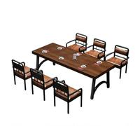 KIBONCY PU Leather Restaurant Table Set, Square with Metal Frame, Comfortable Padded Chairs for Cafe, Bistro, and Commercial Use(K)