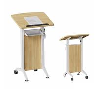 KIBONCY Pupitre à roulettes, Support Mobile et Stable for Discours, conférences, église, Lecture ou Bureau for Ordinateur Portable(A)