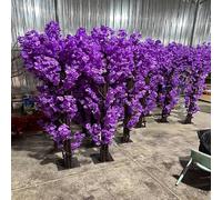 KIBONCY Purple Faux Wisteria Tree, Sturdy Base Artificial Flower, Bendable Branches Fake for Wedding Arch, Living Room and Patio Ornament(7mx6m)