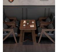 KIBONCY Retro-Style Coffee Shop Table and Chair Sets, Black Bar and Hotel Lobby Sofa Booths, Commercial Negotiation and Reception Chairs(Set 5)