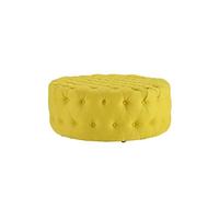 KIBONCY Round Ottoman, Cushioned Footrest Large Fabric-Feel Upholstered Foot Stool with Fabric for Living Room Bedroom Entryway(D,100x40cm)