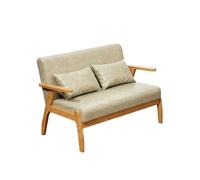 KIBONCY Scandinavian Single Accent Chair Solid Wood Frame & Leather Upholstery, Ergonomic Lounge for Living Room Bedroom Study(6)