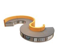 KIBONCY Semicircular Storage Sofa,Curved Bookshelf and Set,Multifunctional Stool Combination,for Coffee Shop, Bookstore, Training Center(3)