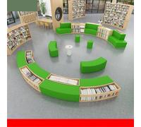 KIBONCY Semicircular Storage Sofa,Curved Bookshelf and Set,Multifunctional Stool Combination,for Coffee Shop, Bookstore, Training Center(6)