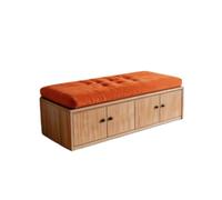 KIBONCY Shoe Storage Bench with Tufted Cushioned Seat, Closed Cabinet Changing Organizer for Entryway Mudroom Bedroom Space Saving(C,180x40x40cm)