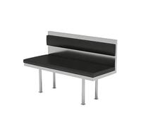 KIBONCY Sièges De Cabine Rembourrés, Banc sans Dossier Et Table D'appoint en C, Ensemble De Salle À Manger en Acier Inoxydable De Style Industriel, Table Rectangulaire Combinée for Café(A)
