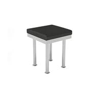 KIBONCY Sièges De Cabine Rembourrés, Banc sans Dossier Et Table D'appoint en C, Ensemble De Salle À Manger en Acier Inoxydable De Style Industriel, Table Rectangulaire Combinée for Café(C)