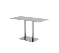 KIBONCY Sièges De Cabine Rembourrés, Banc sans Dossier Et Table D'appoint en C, Ensemble De Salle À Manger en Acier Inoxydable De Style Industriel, Table Rectangulaire Combinée for Café(G)