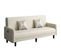 KIBONCY Small Modern Couch, Waterproof Faux Leather Upholstered Sofa with Armrest Bag, with High Density Sponge Cushion for Apartment(A,1.4m)