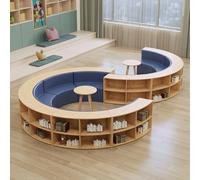 KIBONCY Sofa and Coffee Table Set with Bookcase,Multifunctional Stool Combination,Waterproof Leather Fabric,for Living Room, Lounge & Reception Areas(3)