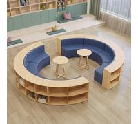 KIBONCY Sofa and Coffee Table Set with Bookcase,Multifunctional Stool Combination,Waterproof Leather Fabric,for Living Room, Lounge & Reception Areas(2)