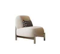 KIBONCY Sofa Chair Lazy Solid Wood Frame Accent Armless Upholstered Retro Single for Living Room Bedroom(C)