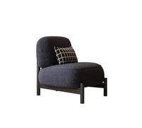 KIBONCY Sofa Chair Lazy Solid Wood Frame Accent Armless Upholstered Retro Single for Living Room Bedroom(B)