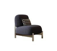 KIBONCY Sofa Chair Lazy Solid Wood Frame Accent Armless Upholstered Retro Single for Living Room Bedroom(D)