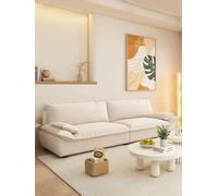 KIBONCY Sofa Couch Living Room Bedroom Small Space Apartment Dorm Cotton Linen Fabric Cat Scratch Resistant Leather(Gray,X-Large)