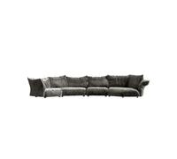 KIBONCY Sofa Couch Mid-Century Modern Velvet Loveseat, Deep Seat with Pillows Chenille for Living Room, Bedroom(P)