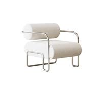 KIBONCY Sofa Retro Living Room Stainless Steel Accent Chair Sling Armchair Metal alcony Lounge for, Bedroom(D)