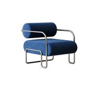 KIBONCY Sofa Retro Living Room Stainless Steel Accent Chair Sling Armchair Metal alcony Lounge for, Bedroom(C)