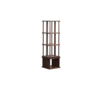 KIBONCY Solid Wood Rotating Bookcase, Traditional Chinese Inspired Storage Cabinet 360° Shelf, Multi-Purpose Organizer for Kitchen & Study(B)